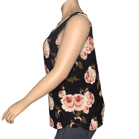 LulaRoe Sleeveless Top Pullover Size XL Roses Print Black and Pink - Picture 4 of 8